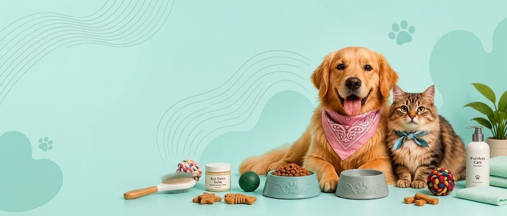Happy dog and cat with PhenixMeow pet care essentials
