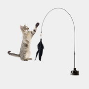 Hands-Free Interactive Cat Wand Toy with Suction Cup – Feather Teaser for Kittens & Cats